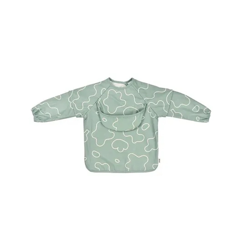 Beaba 2-in-1 Bib with Removable Sleeves – Sage Green