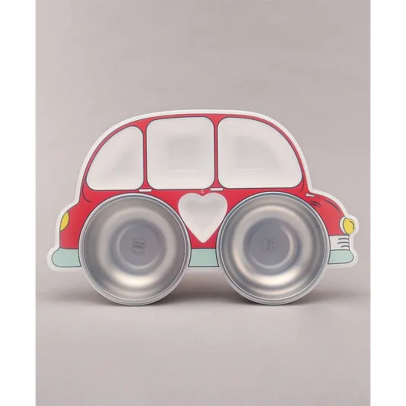 Car Shaped Plate with Lid – Red