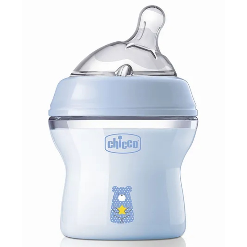 Chicco Natural Feeling Feeding Bottle with Slow Flow Nipple Blue – 150ml