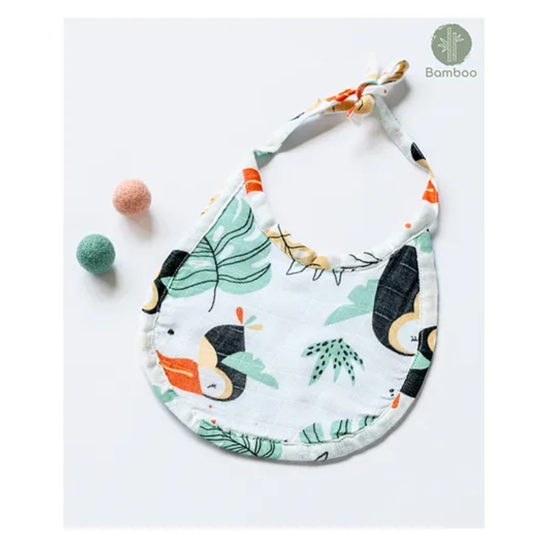 Cocoon Care Unisex Bamboo Terry Muslin Bib Double sided – Multicolor
