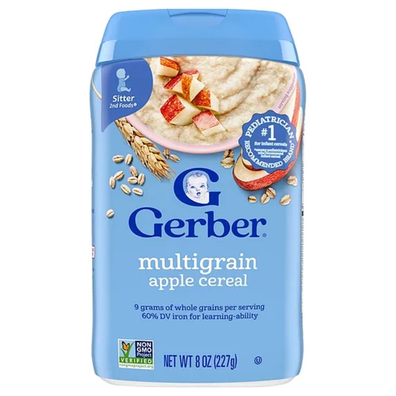 Gerber Cereal for Baby, Multigrain Apple for Sitter (8oz) – 227g