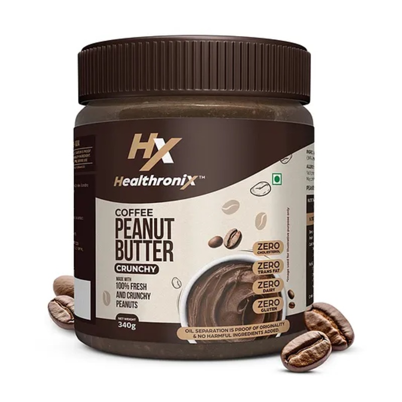 Healthronix Coffee Crunchy Peanut Butter, 340 g
