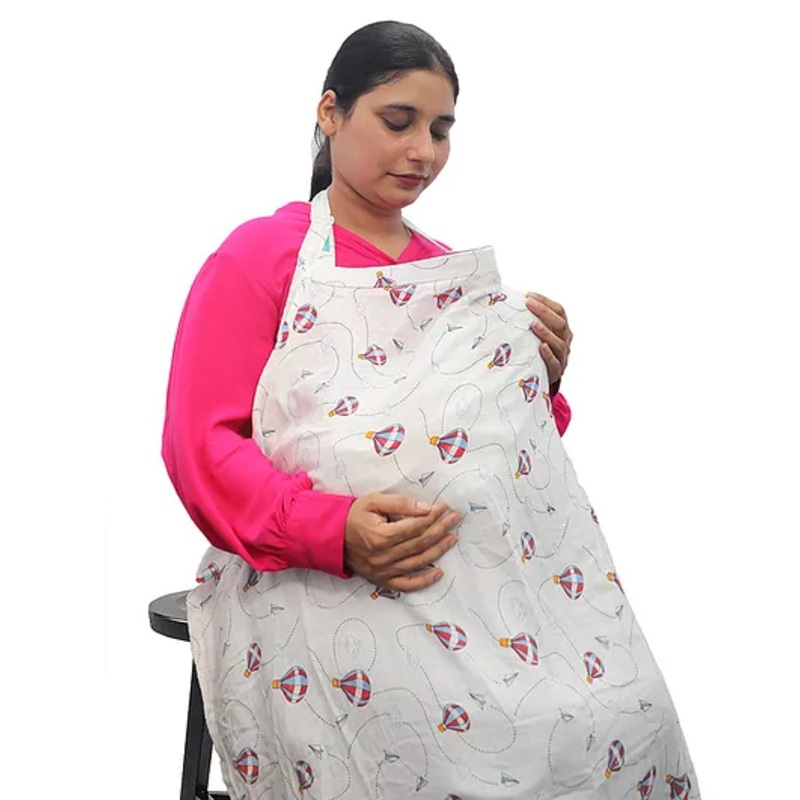 Motherly Nursing Cover for Breastfeeding Soft, Breathable Feeding Apron for Mom, Multi-Use Feeding Cover & Scarf Parachute Aeroplane Print