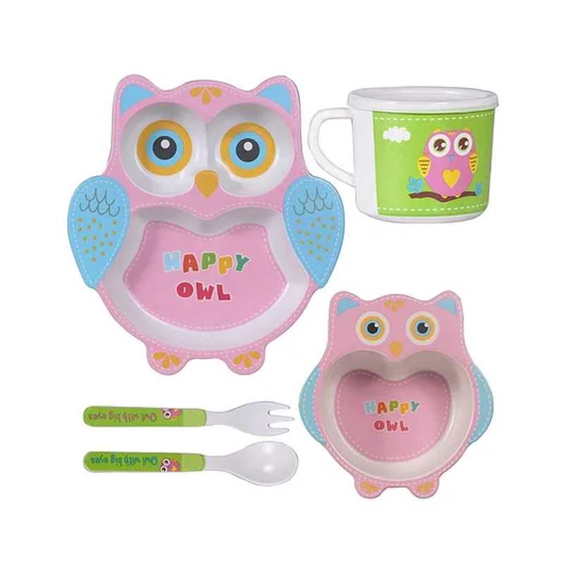 Sanjary Bamboo Tableware Owl Shape – Brown