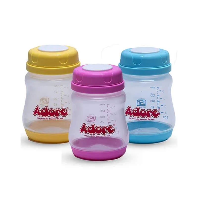Adore Advanced Ahoy Breast Milk Storage Bottles 150ml Each Capacity Multicolor -Pack of 3