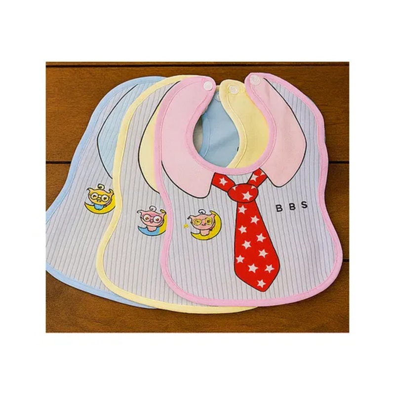 Badal Kidz Adorable Baby Bib With Tie Design – Waterproof, Soft & Easy to Clean (Set of 3)