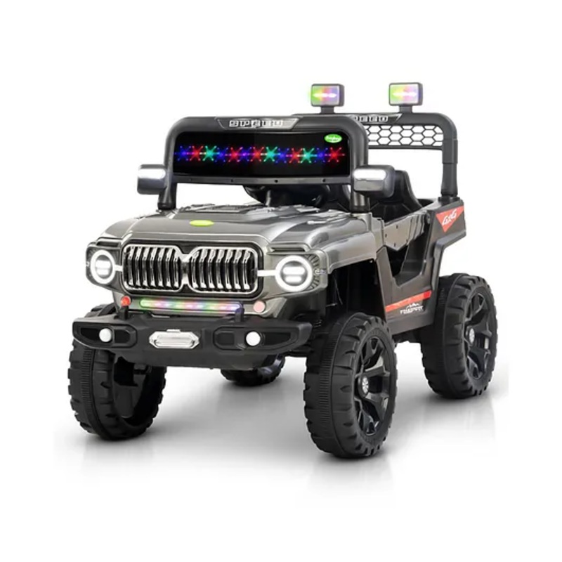 Baybee Elento Battery Operated Ride on Electric Jeep Car for Kids | Ride on Baby Car with Music & USB, Kids Baby Big Car (Painted ASH)