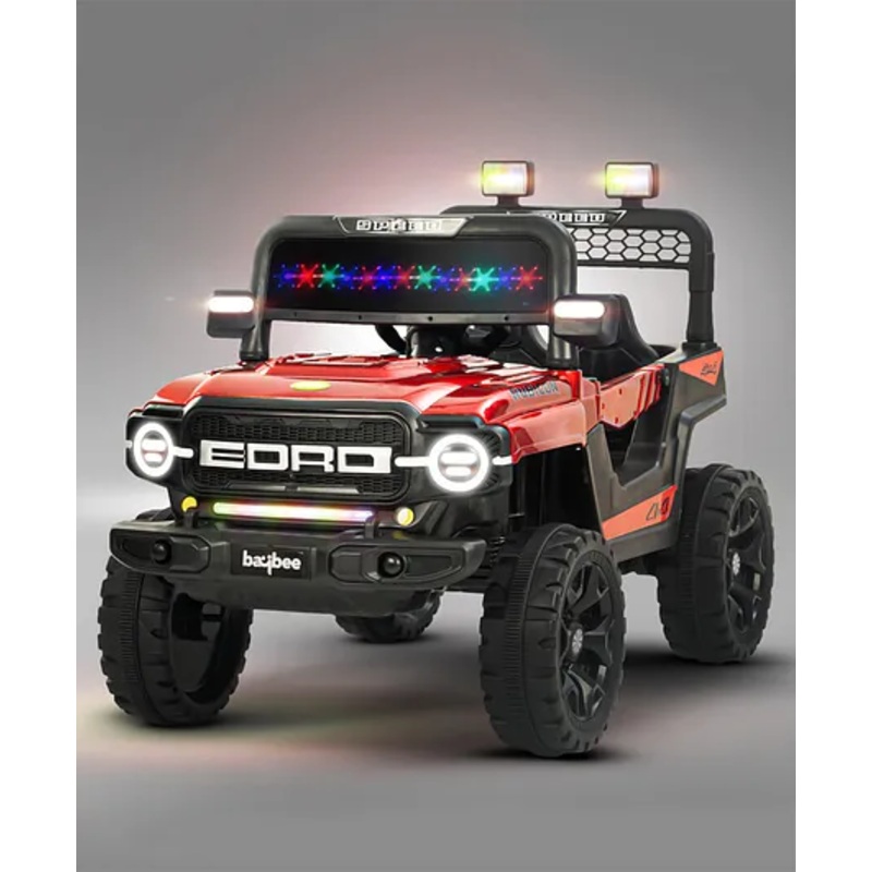 Baybee Rubicon Battery Operated Jeep for Kids, Ride on Baby Car with Music & Light | Kids Jeep Rechargeable Battery Car | Electric Jeep Car for Kids (Painted Red)