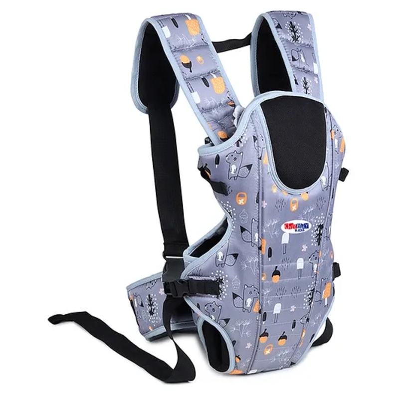 Chinmay Kids 3 Way Baby Carrier With Detachable Bib & Head Cushion Ergonomic Multi Functional Baby Carrier Grey Back Carry