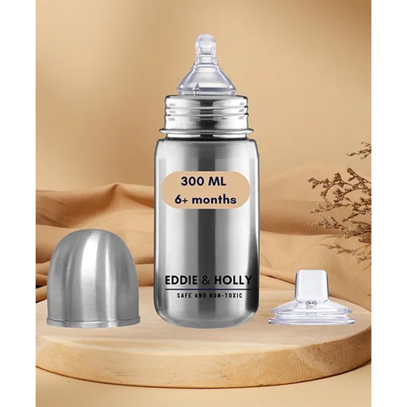 Eddie & Holly 2 in 1 Sipper Bottle for Baby | 300 ml