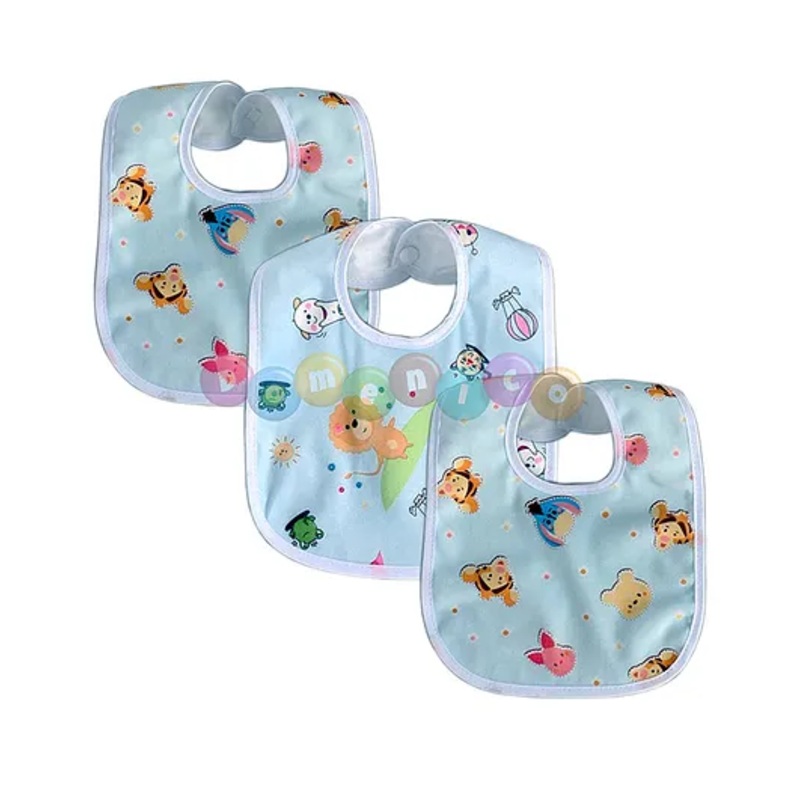 Fantasy India Baby Soft Feeding Bibs Apron Cute Multi Print with Tich Button Waterproof Newborn Baby Bib Set- Assorted