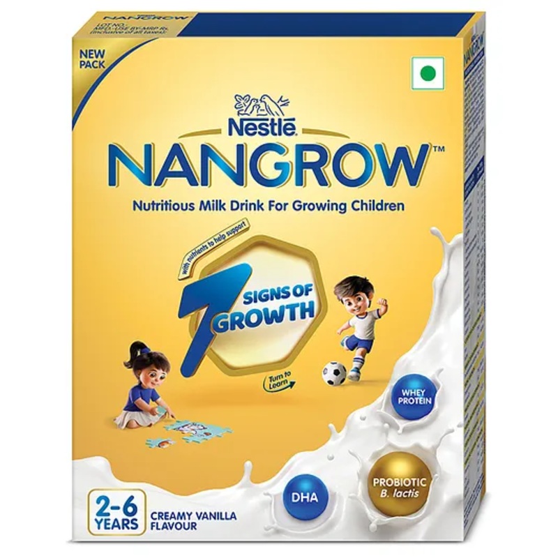 Nestle NANGROW  Nutritious Milk drink for growing children aged 2-6 years  ZERO Sucrose Contains DHA Rich in Protein & Vital Nutrients Creamy Vanilla Flavor – 400 gm