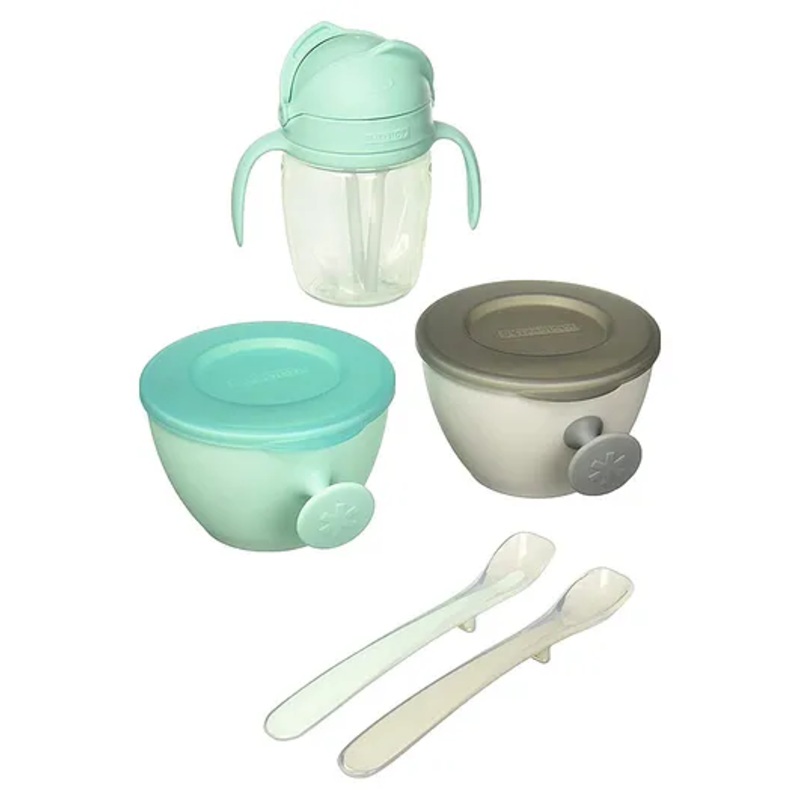Skip Hop Weaning Accessory Easy-Feed Mealtime Set (3 to 36 Months) Teal & Grey