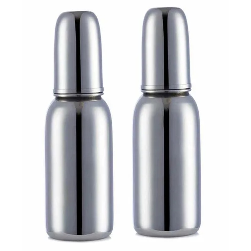 VParents Bullet Stainless Steel Feeding Bottle Pack of 2 – 250 ml