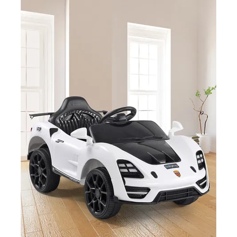 Babyhug Battery Operated Ride On  Car with Music & Lights – White
