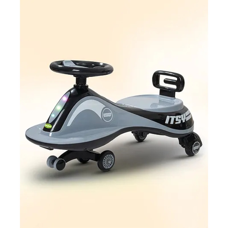 Baybee Pulto Kids Magic Swing Cars for Kids, Twister Ride on Toy Kids Car with LED Lights, PP Wheels & Music (Black)