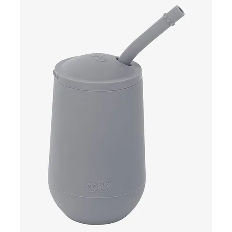 ezpz Happy Cup with Straw System Grey – 236 ml