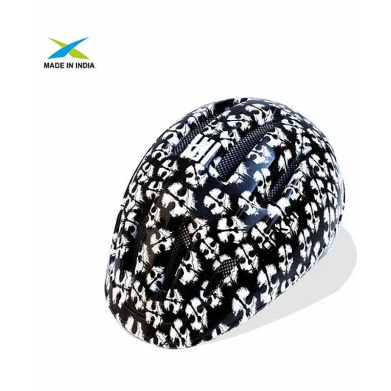 Jaspo Multi Utility Sports Helmet Skull Design Large – Black & White