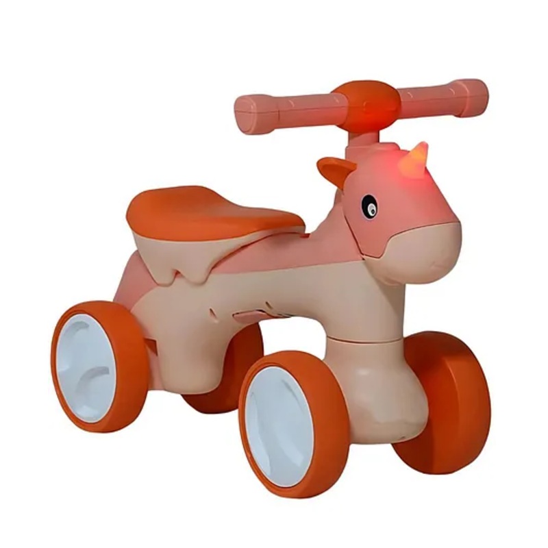 JoyRide 2 in 1 Unicorn Horse Manual Push Rideon for Kids with Balance Bike Mode | Music & Light | Manual Push Bike for Kids  | 1-5 Years Tricycle