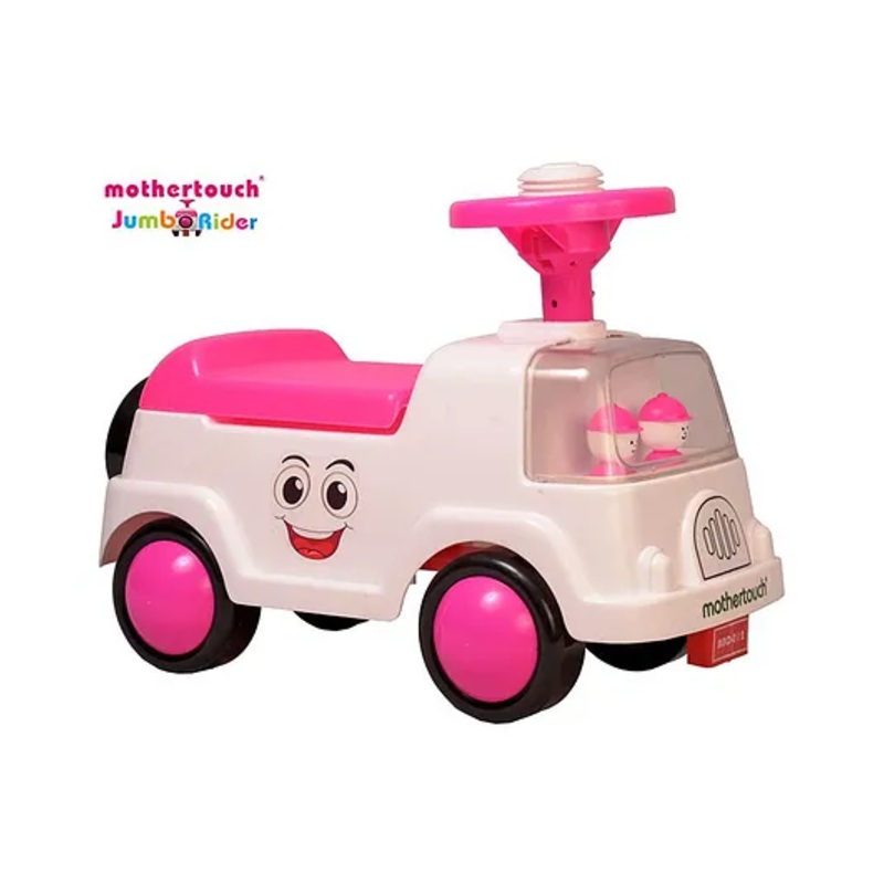 Mothertouch Jumbo Manual Push Ride-On – Pink White