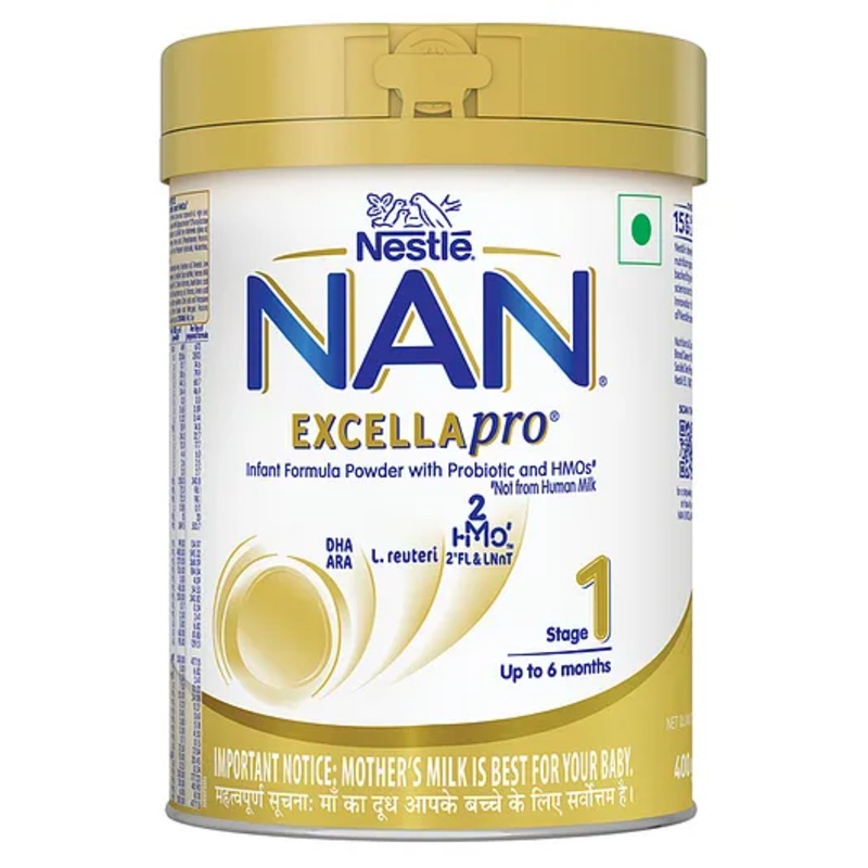 NAN EXCELLAPRO Stage 1 Infant Formula Milk powder for babies (Up to 6 months) with HMOs & Probiotic 400 gm Tin with Smartlid