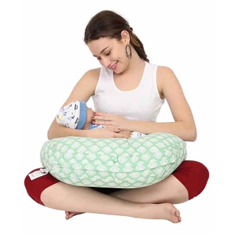 Nene Multifunction Nursing Flower Printed Pillow – Green