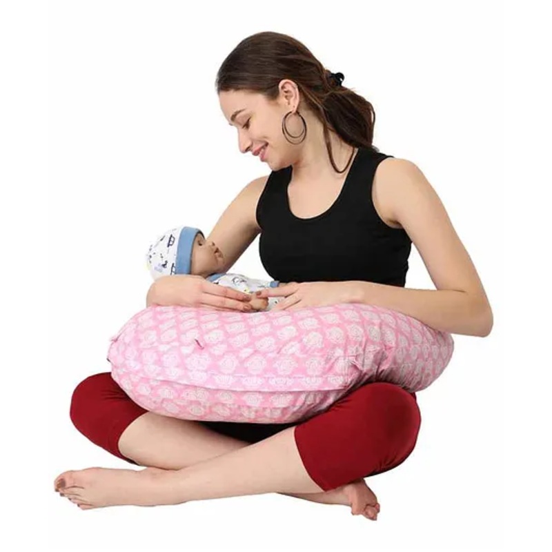 Nene Multifunction Nursing Flower Printed Pillow – Pink