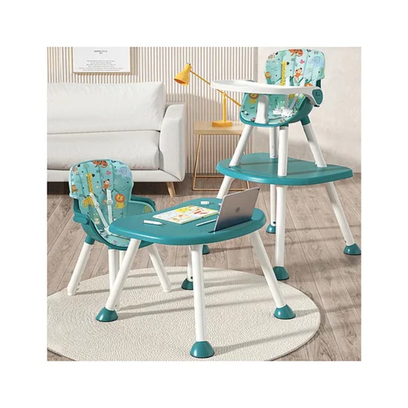 R for Rabbit Cherry Berry Safari Baby High Chair, 3 in 1 Convertible High Chair Cum Booster Seat, Baby Feeding Chair, Study Table for Toddlers from 6 Months to 7 Years (Lake Blue)