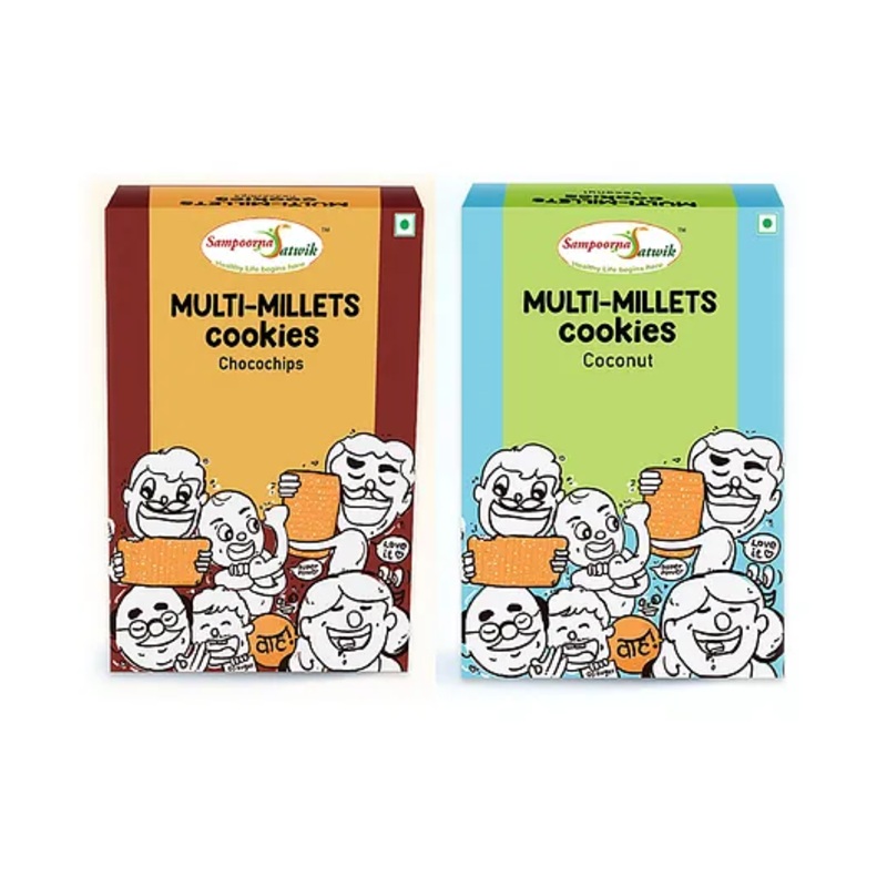 Sampoorna Satwik Combo Pack Multi Millets Cookies – 250 g Each