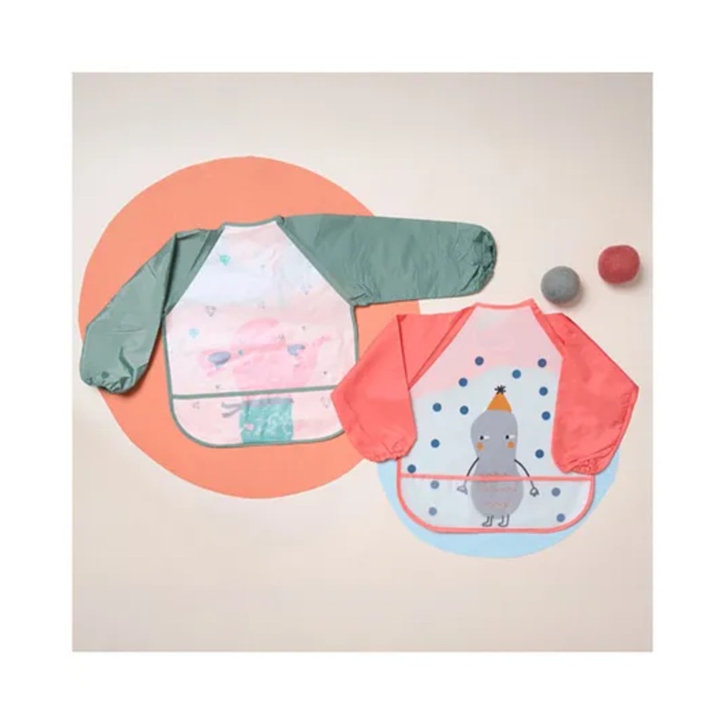 Kicks & Crawl Flap and Splash Full Bibs – Pack of 2 Multicolor