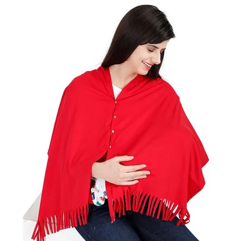 Lulamom Solid Multi Purpose Breast Feeding Nursing Shawl – Red