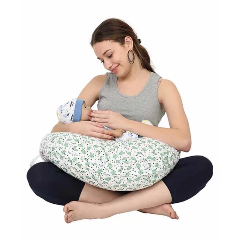 Nene Multifunction Nursing Pillow Moon & Star Print – White Green