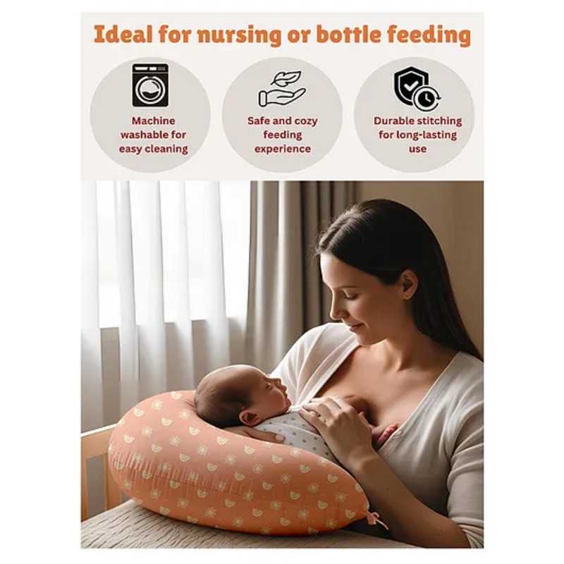 NEW COMERS Newborn Nursing Feeding Pillow, Breastfeeding Pillows with Removable Cover – Peach