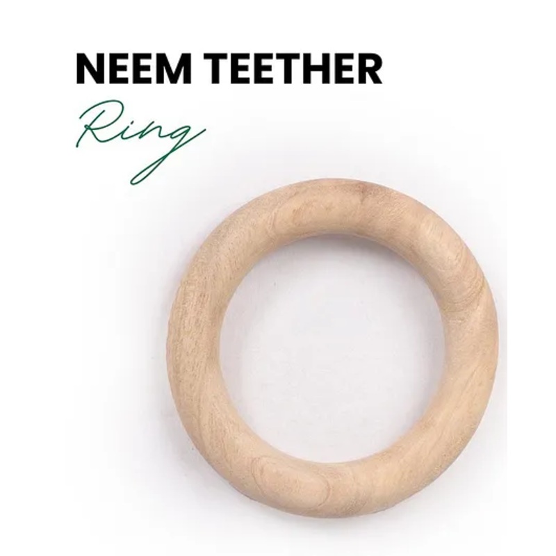 OpaToys Natural Wood Neem Teether – Ring  Design (For 3 to 24 Months Babies)