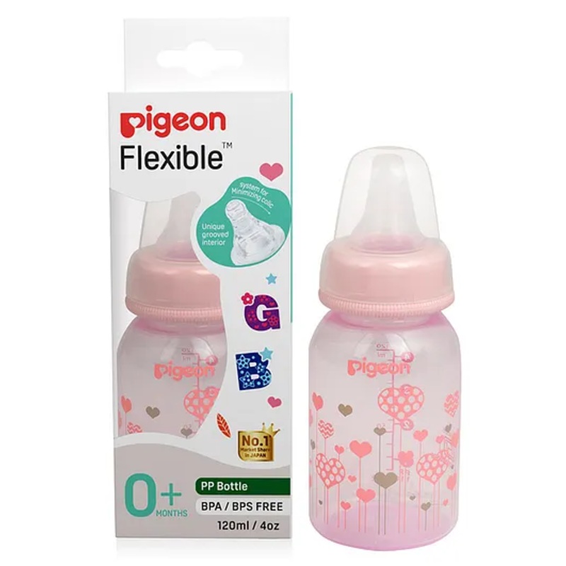 Pigeon Feeding Bottle Abstract Print Pink – 120 ml