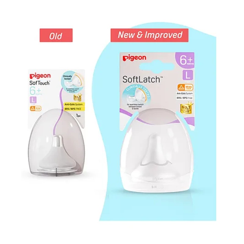 Pigeon Softlatch Peristaltic Large Size Y Cut Nipple With Case Pack Of 1 – White