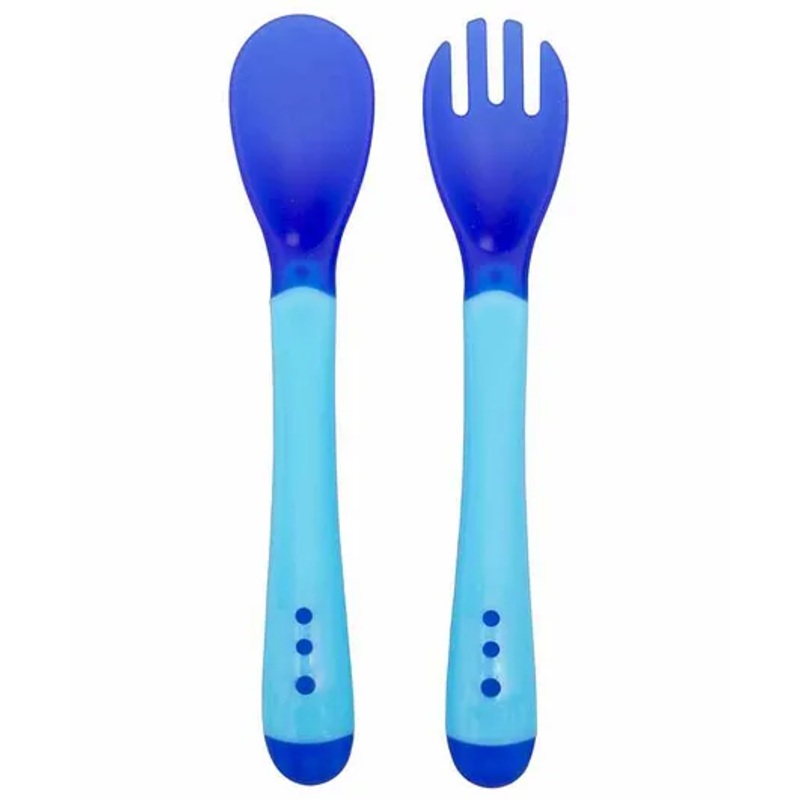 Small Wonder Heat Sensitive Spoon & Fork Set –  Blue