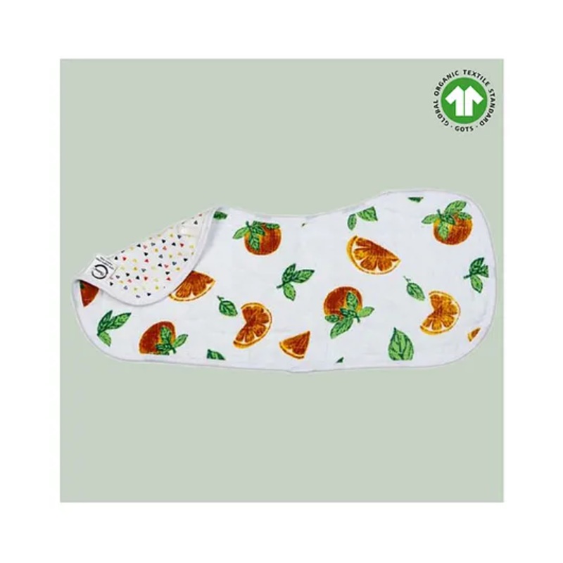 Theoni Organic Muslin 3 Layers Burp Cloth Orange Printed – Orange