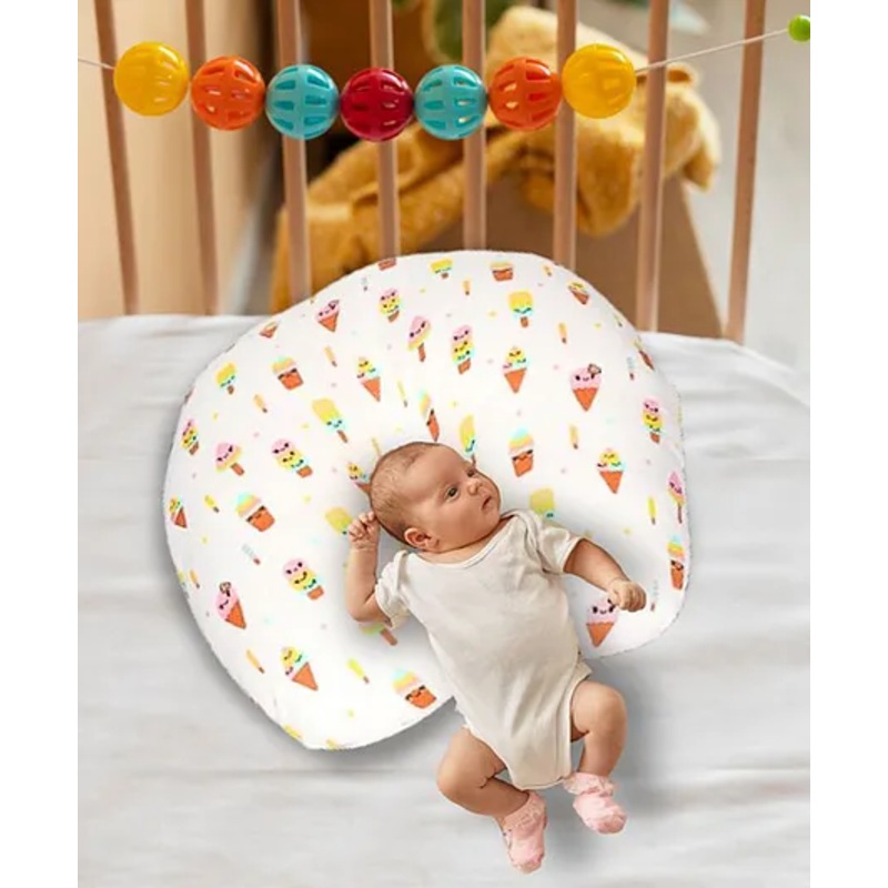 VOIDROP Baby Breast Feeding Pillow, Nursing Pillow U Shaped Pillow Helper for Mother and Baby Pillow with Detachable Cover With Ice-cream Print
