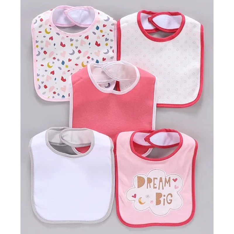 Zoe Knitted Bibs Pack of 5 – Pink