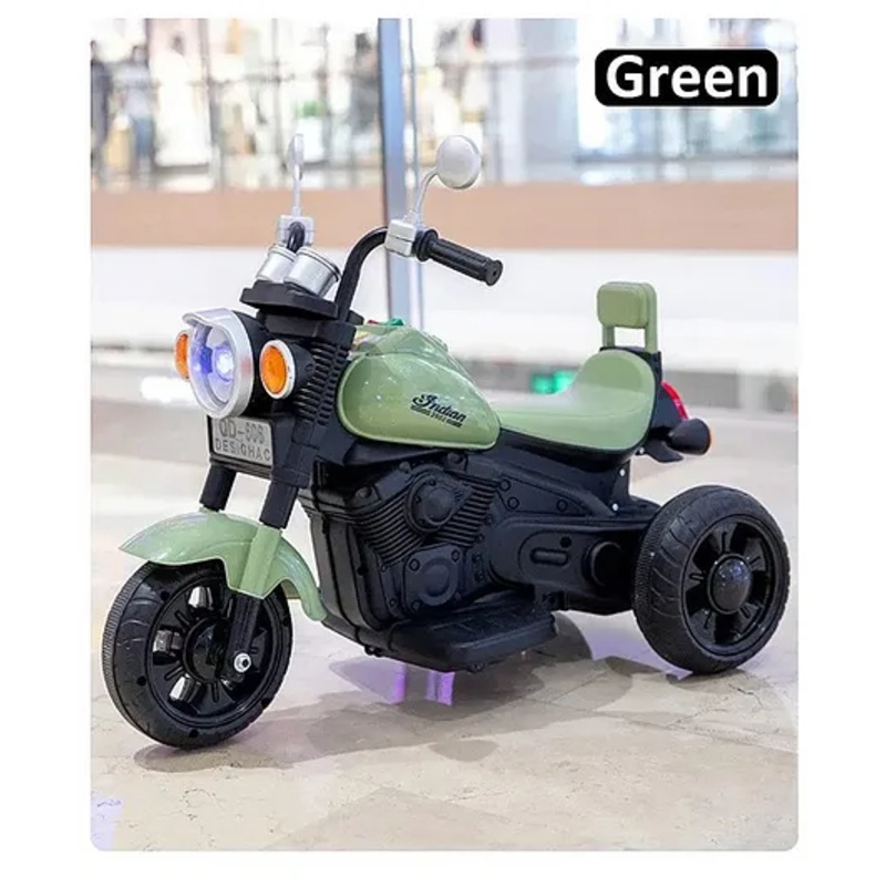 Ayaan Toys Baby Super Harley Kids Three Wheel Battery Operated Ride on Bike with Music  Lights – Green