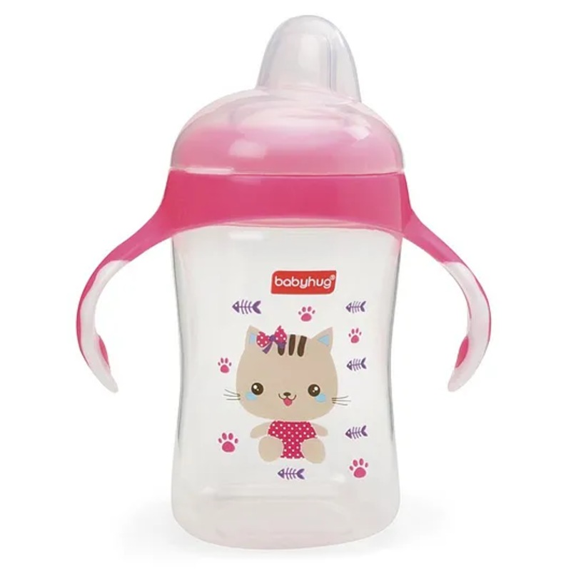 Babyhug Silicone Soft Spout Sipper With Handle Pink – 300 ml