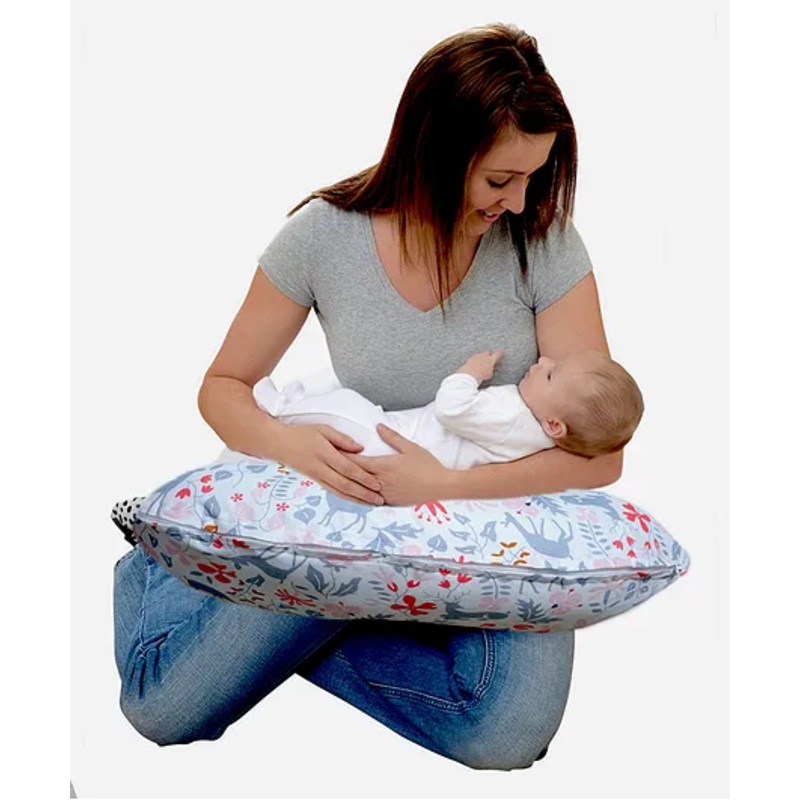 Elementary Multipurpose Bambi Baby Breastfeeding Pillow with Detachable Cotton Cover – Multicolor