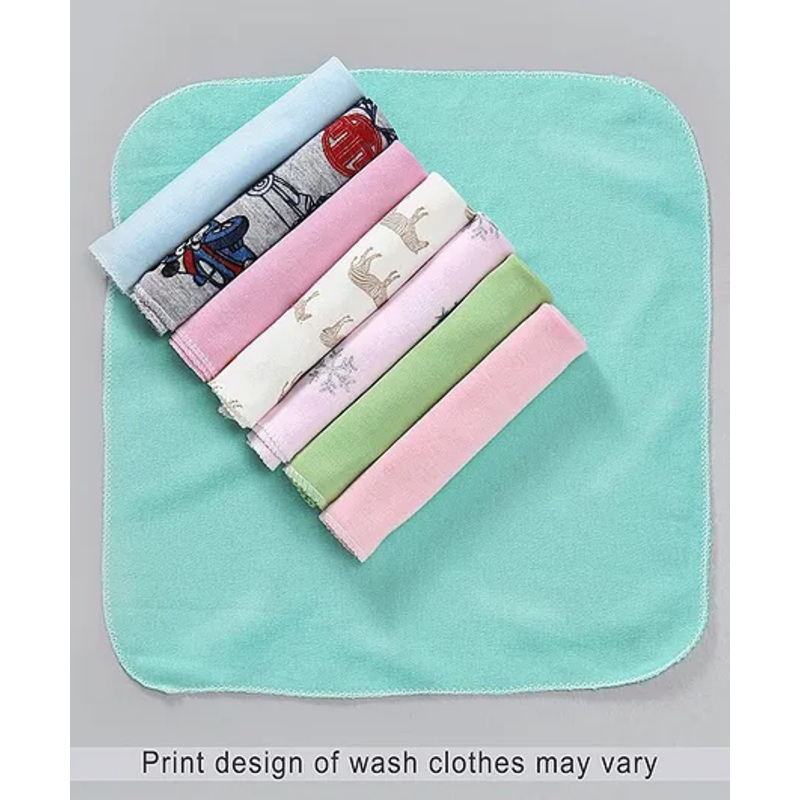 FANTASY INDIA Cotton Baby Napkin Washcloths – Colour May Vary