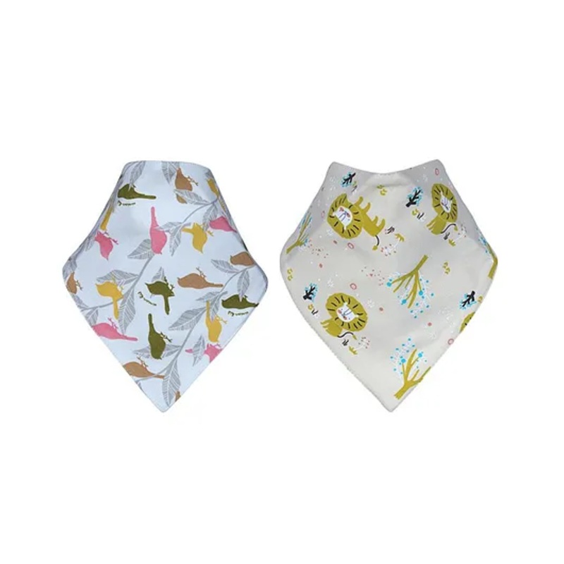 Kassy Pop Bandana Bibs Animal Print Pack of 2 – Blue