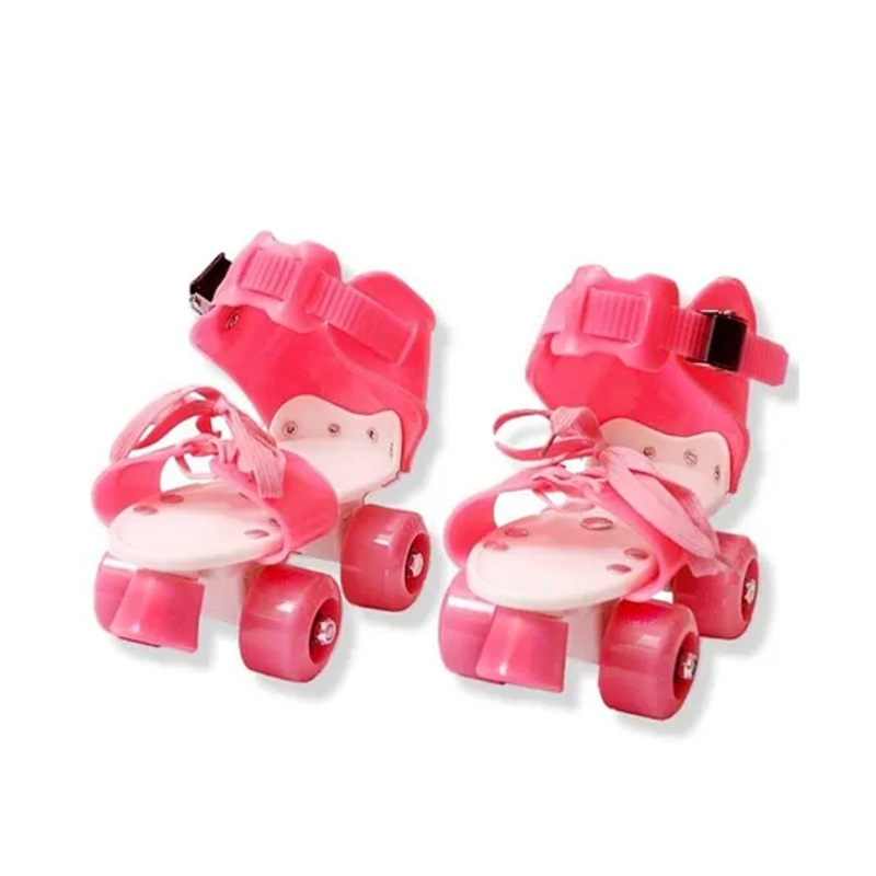 Kids Mandi Boy Roller Skates for Kids Age Group 3-15 Years Adjustable Inline Skating Shoes (Pink)