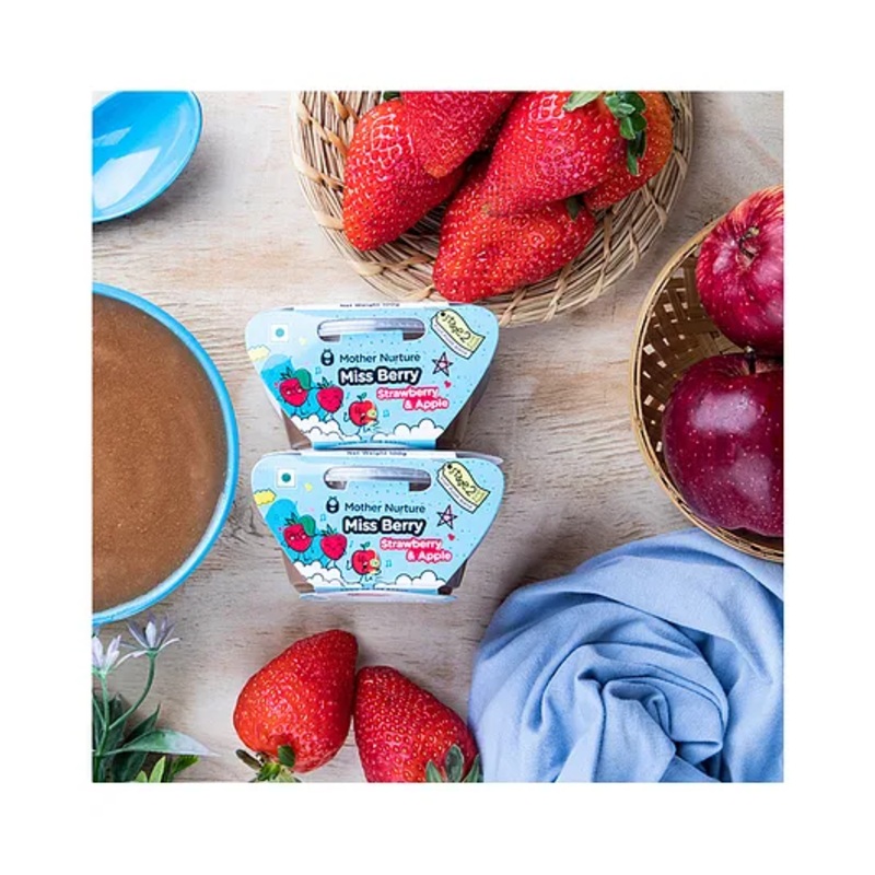 Mother Nurture | Miss Berry – Strawberry & Apple – Stage 2 Baby Food (Pack of 3) 100g