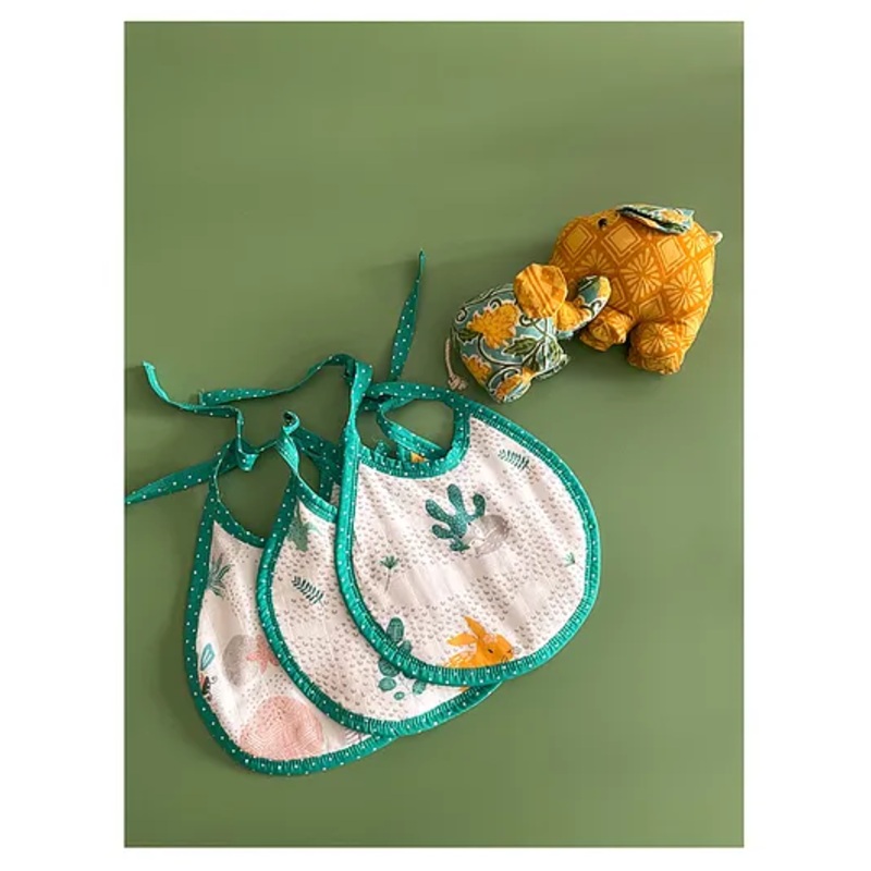 Ooka Baby Cotton Terry Bib Pack of 3 – White