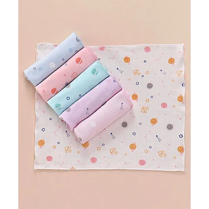 Simply Terry Wash Cloths Planets & Stars Print Pack of 6 L 25 x B 25 cm – Multicolour