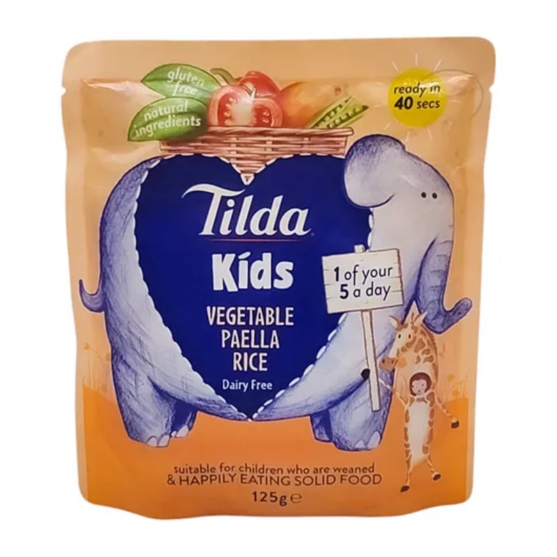 Tilda Kids Baby Food Pouch, Vegetable Paella Rice – 125g